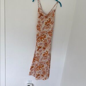 Nordstrom Floral Midi Dress - Pink and Orange